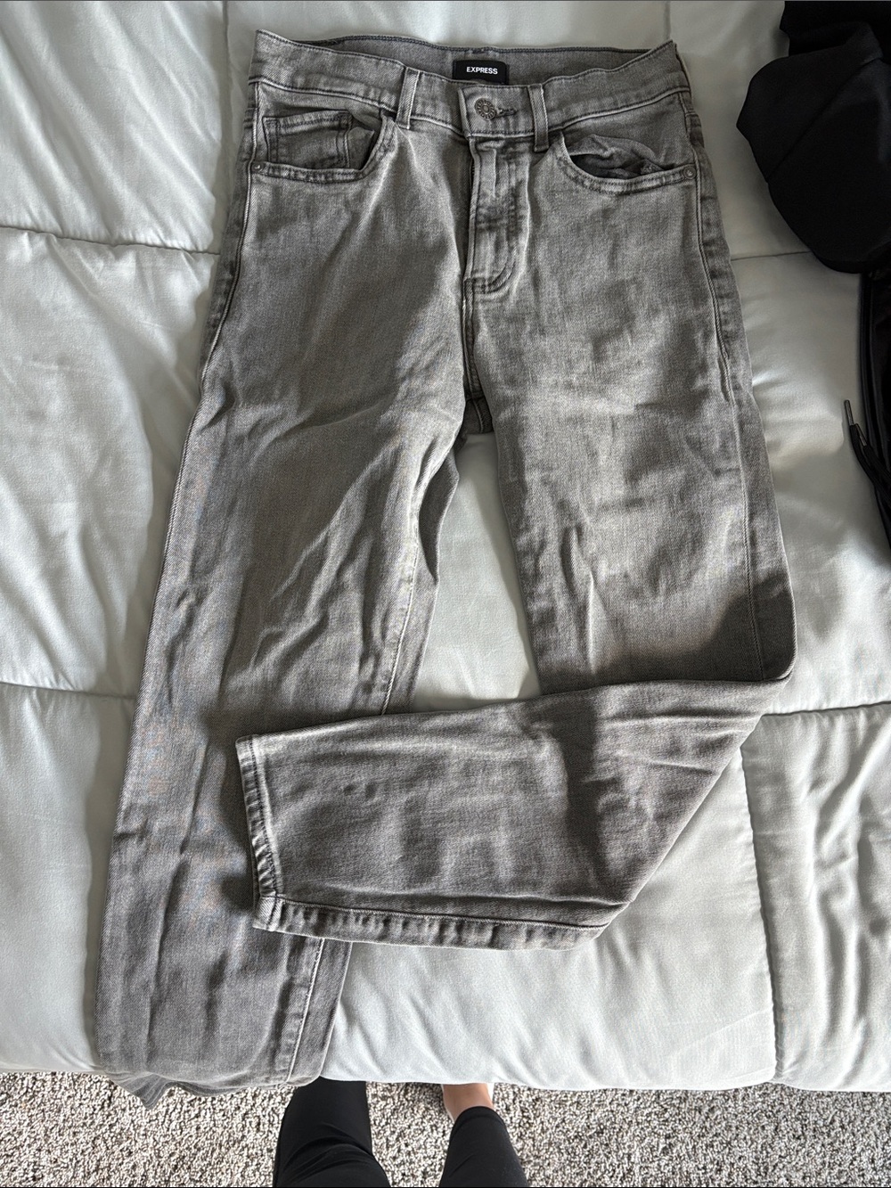Express Womens Gray Slim Straight Jeans